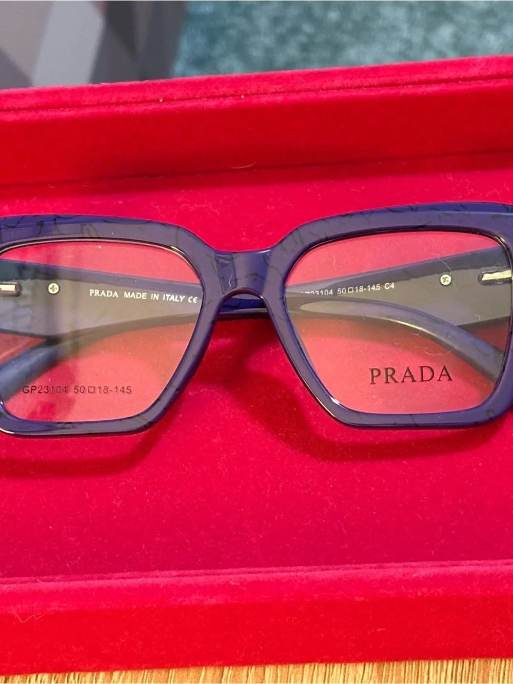 PRADA - PR 09ZV Marmo Baltico Blue Purple Marbled Eyeglass Frames | 50-18-145